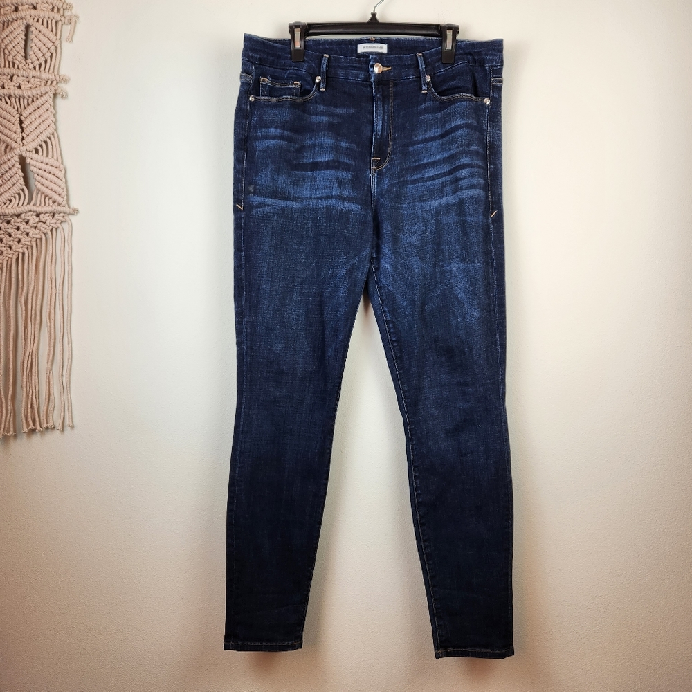 Good American Women's Skinny Jeans - Dark Blue